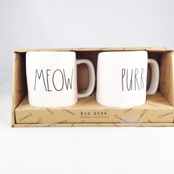 Rae Dunn Other - Rae Dunn Meow & Purr Mug Set Collection Of 2